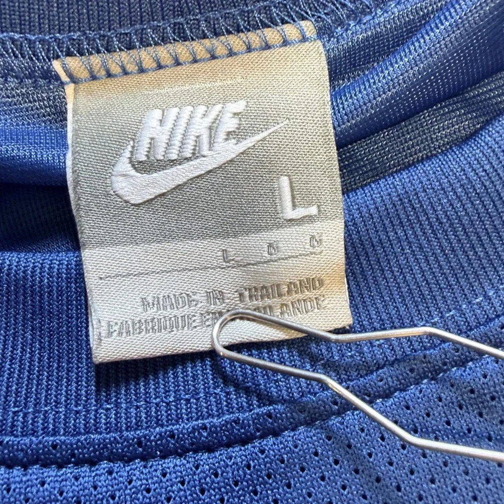 Vintage Nike Training Track Top Mens Large Blue Striped Long Sleeve Y2K Vented